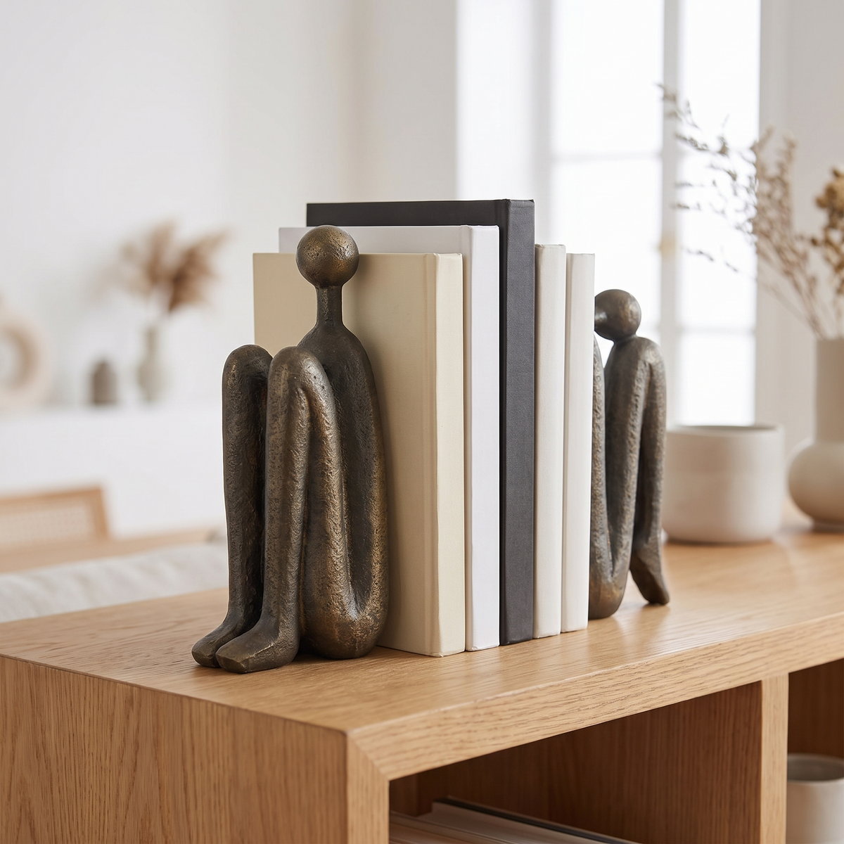 Vanderon | Serre-livres sculpturaux modernes en résine géométrique, lot