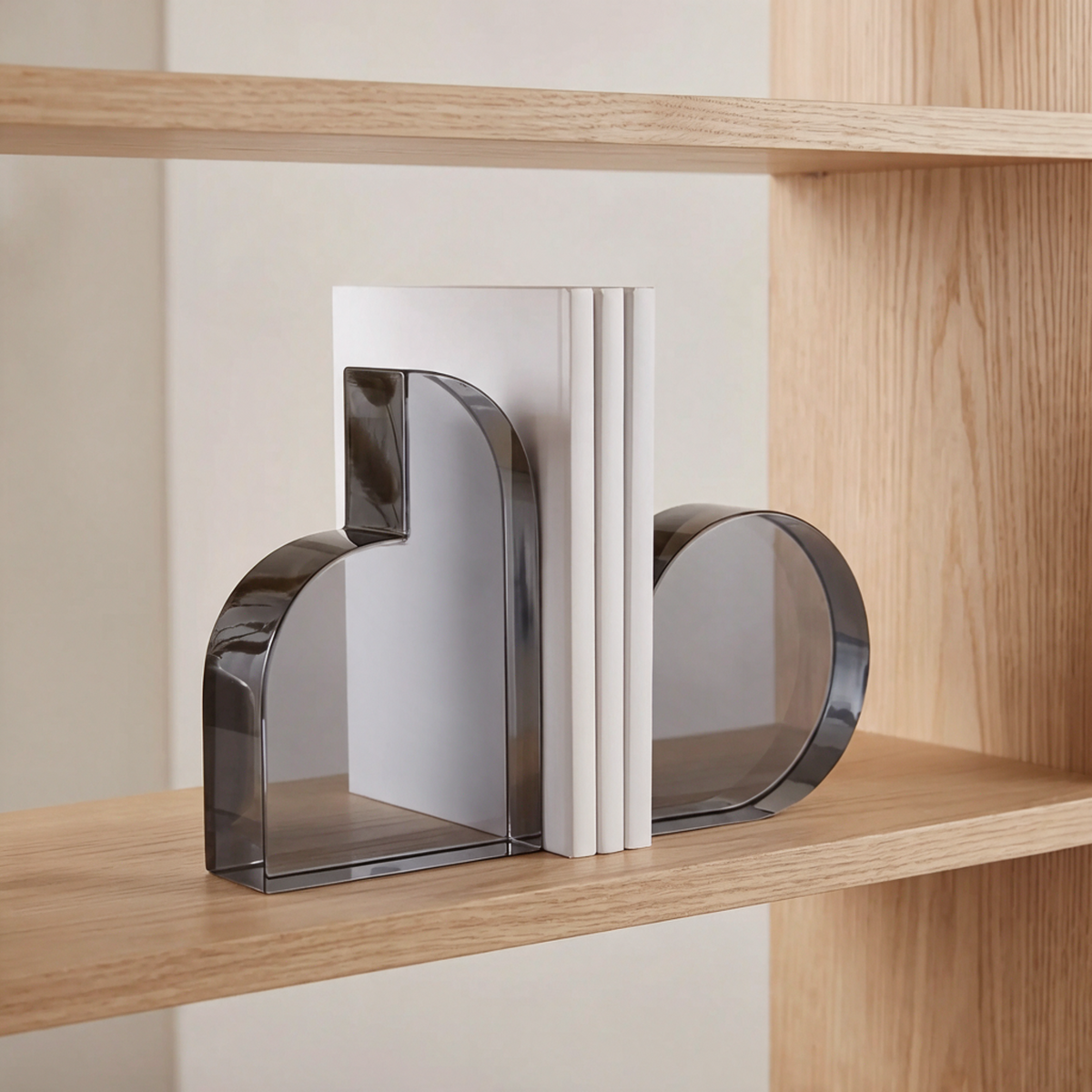 Veldromi | Lot de serre-livres sculpturaux géométriques en verre de cristal poli