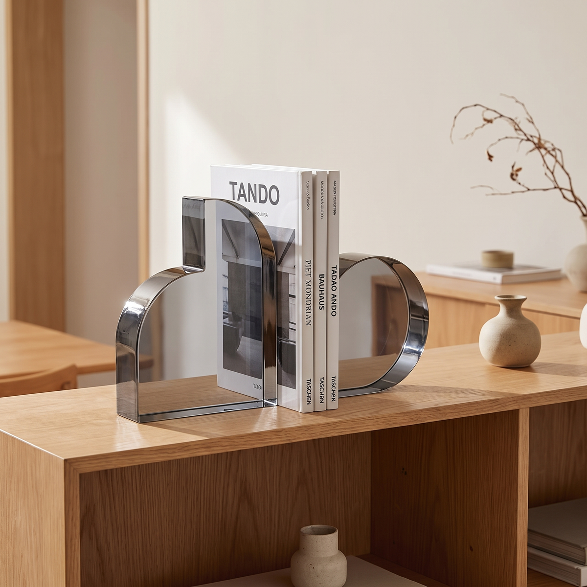 Veldromi | Lot de serre-livres sculpturaux géométriques en verre de cristal poli
