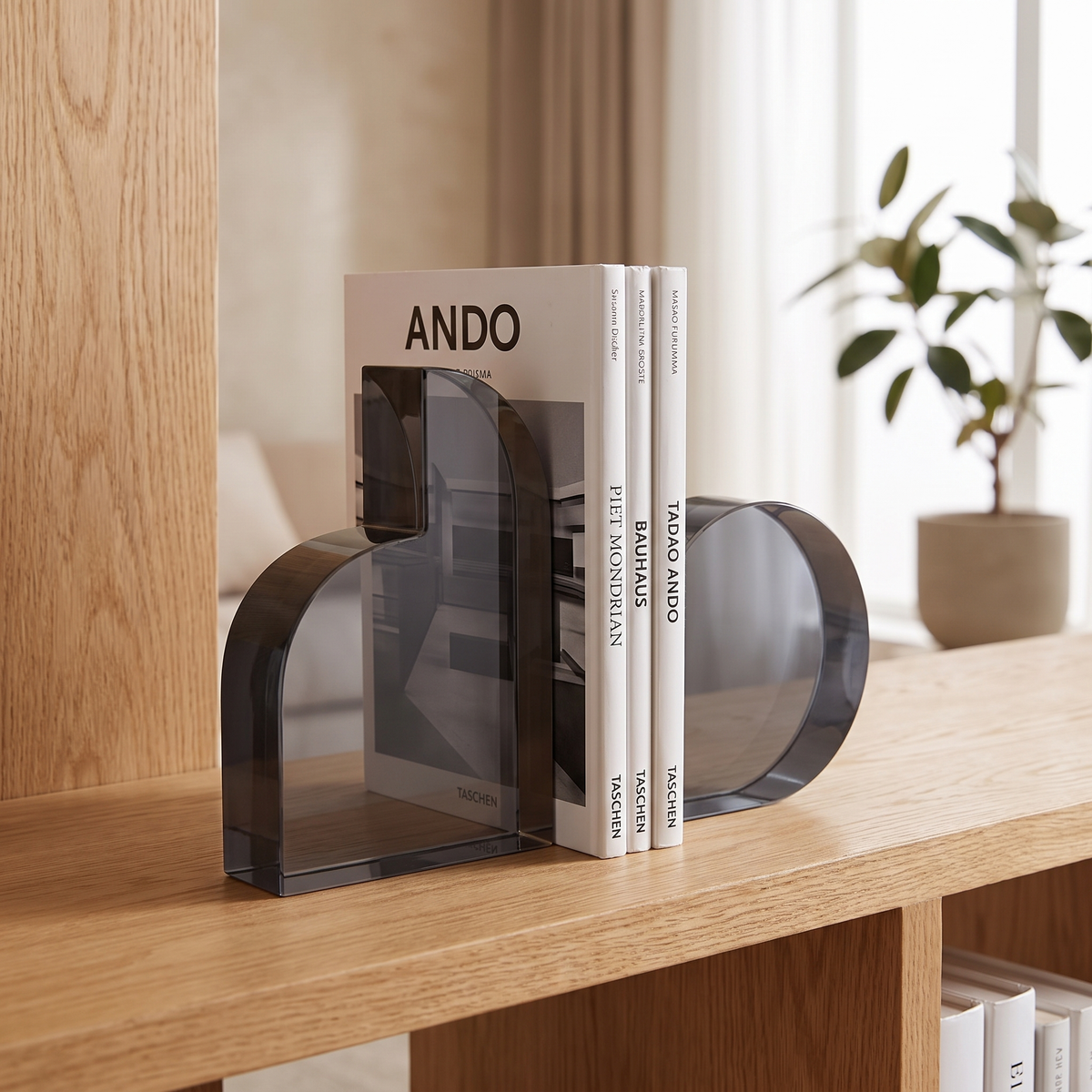 Veldromi | Lot de serre-livres sculpturaux géométriques en verre de cristal poli