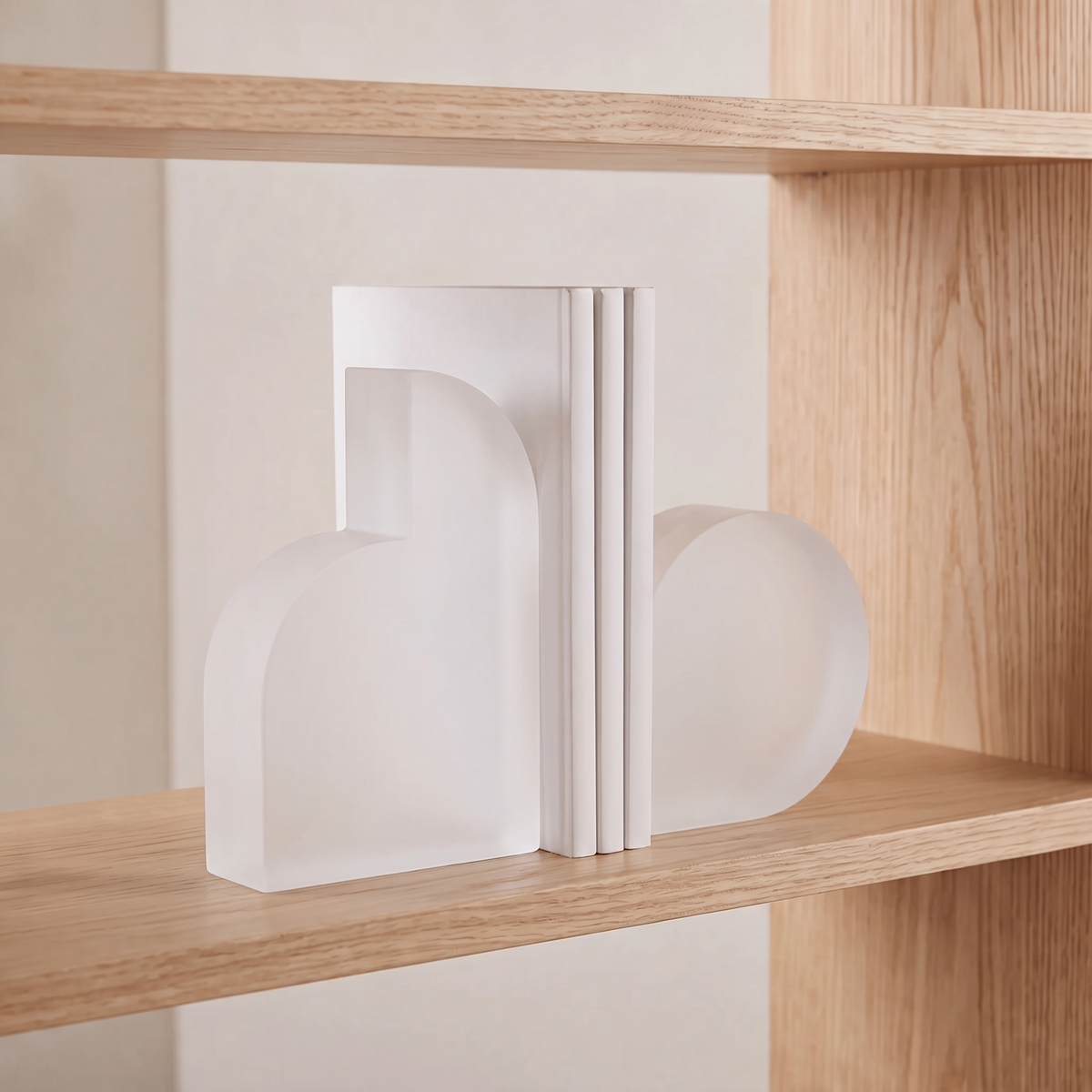 Veldromi | Lot de serre-livres sculpturaux géométriques en verre de cristal poli
