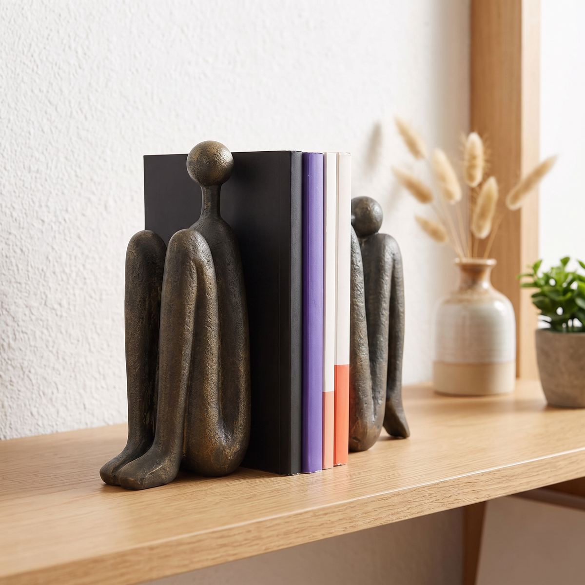 Vanderon | Serre-livres sculpturaux modernes en résine géométrique, lot