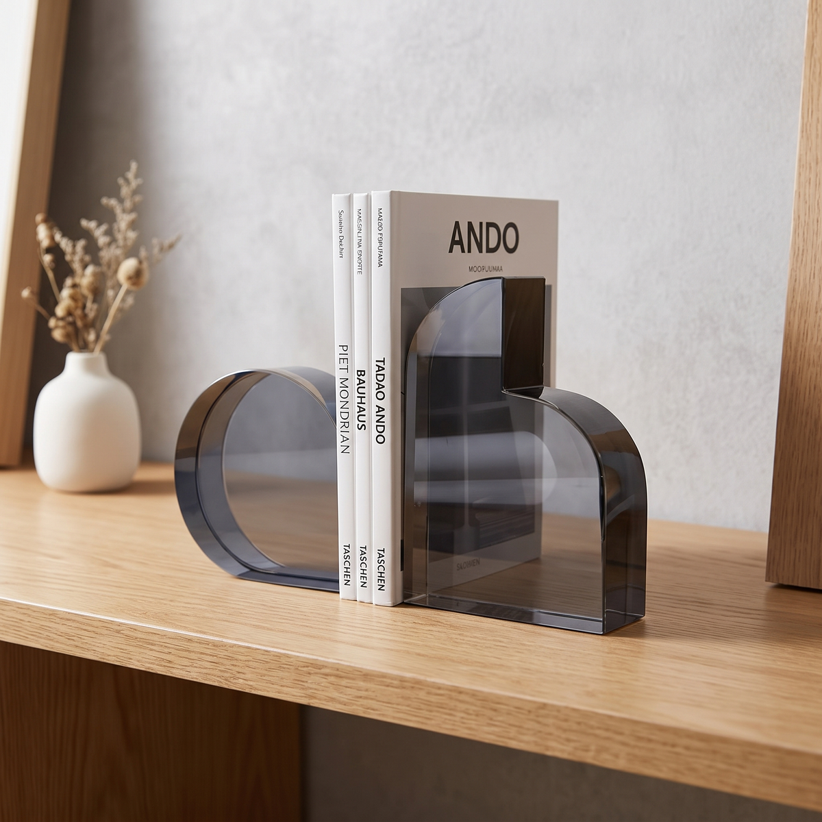 Veldromi | Lot de serre-livres sculpturaux géométriques en verre de cristal poli