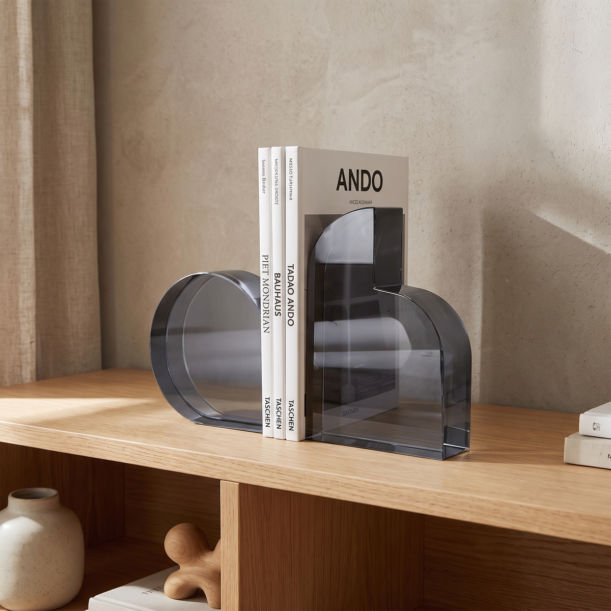 Veldromi | Lot de serre-livres sculpturaux géométriques en verre de cristal poli